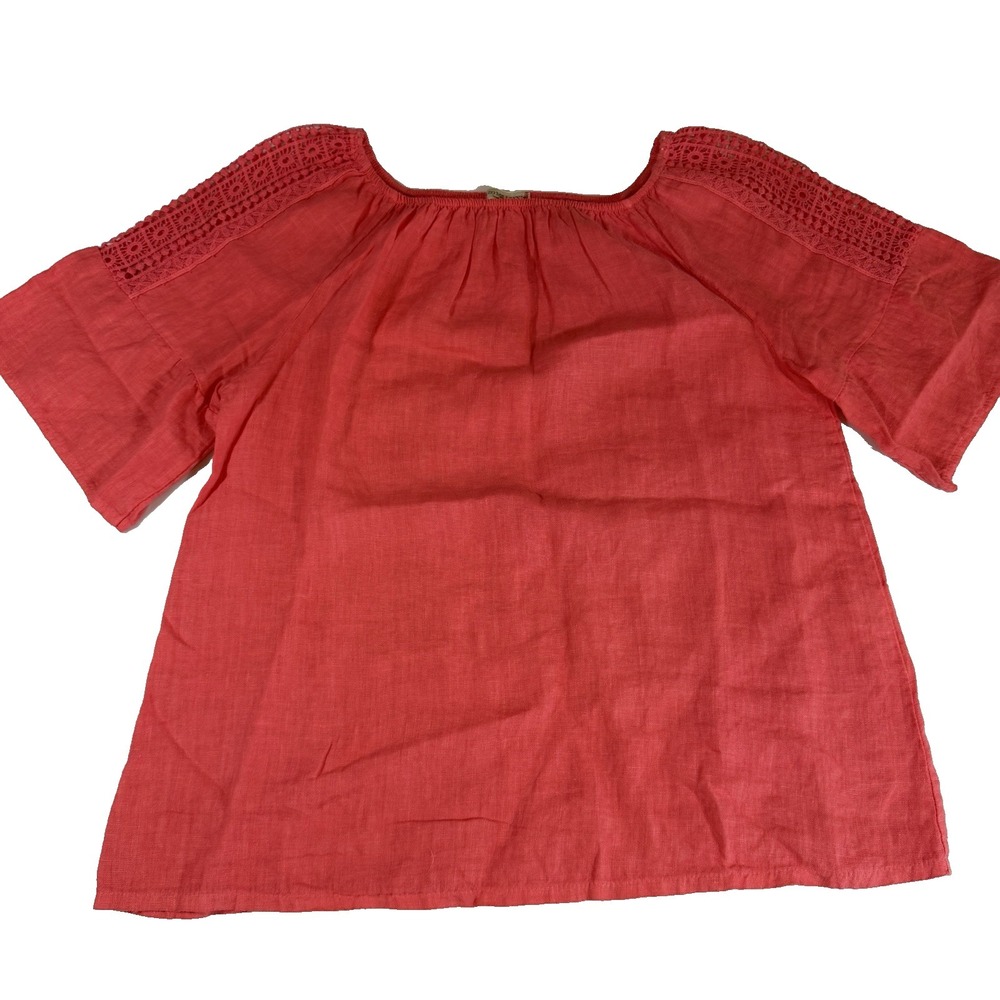 Terzo Millenio Made in Italy Linen Crotched Sleeve Womens Small Shirt